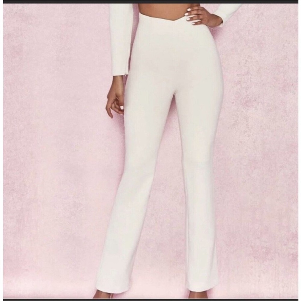 House of CB Cream Aguzin Flare Leg Trousers